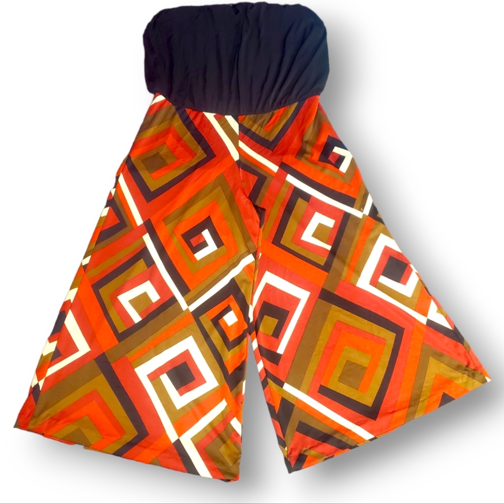 Body Language Paris womens skirt Large Pants Red White Gold Summer